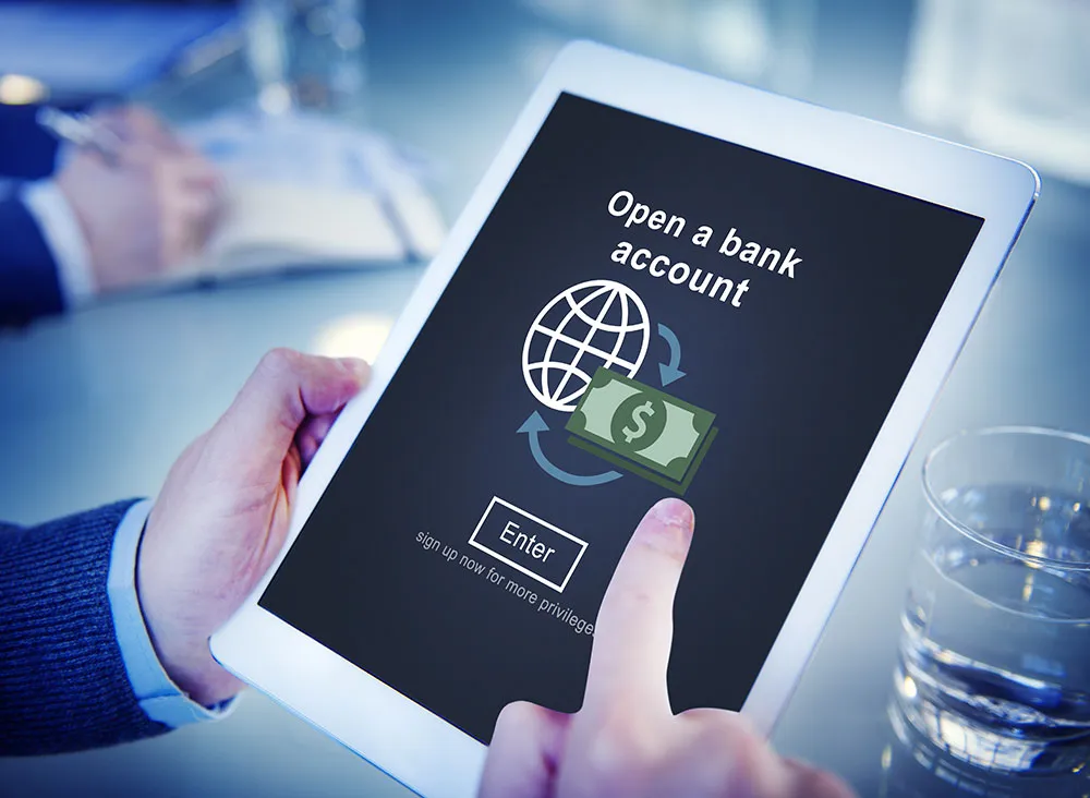 Digital screen showing the process of opening an offshore bank account in Dubai with easy steps.