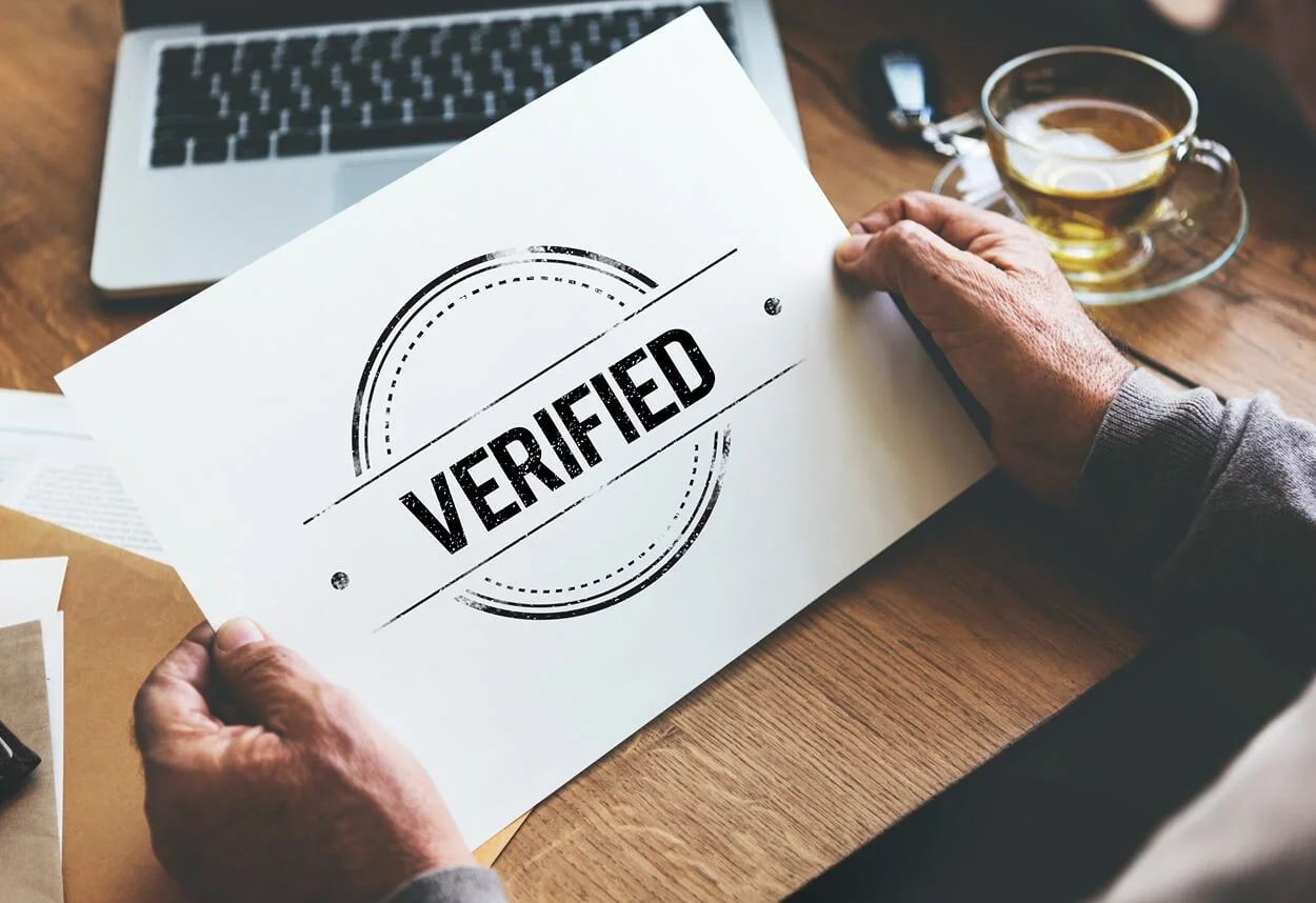 Concept image representing verified and certified business processes.